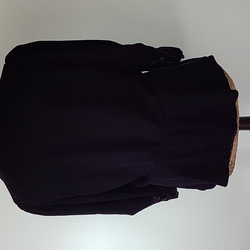 Lauren Ralph Lauren sz14 Velvet Button Font Puff 3/4 Sleeve Top Purple BinH - Picture 4 of 8
